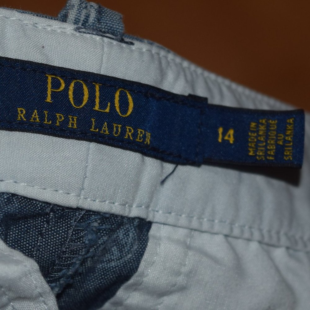 POLO RALPH LAUREN Women's Sz 14 Chambray Chino Shorts - EXCELLENT CONDITION - Picture 2 of 8